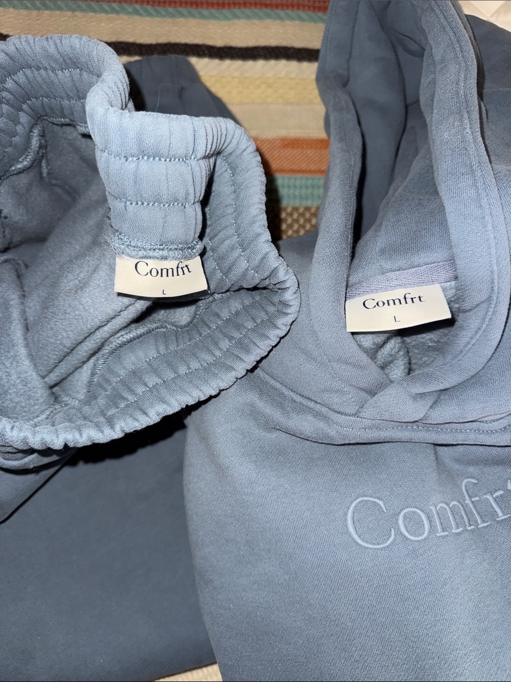 COMFRT! LOT OF 3 SETS•COMFRT SIGNATURE SWEATPANTS & HOODIES•BARK, MATCHA, SKY - Picture 3 of 7